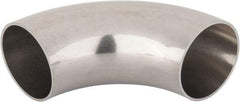 VNE - 2", Unpolished Style, Sanitary Stainless Steel Pipe 90° Elbow - Butt Weld x Butt Weld Connection, Grade 316L - Benchmark Tooling