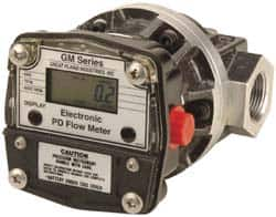 GPI - 1/2" Port Oval Gear Flowmeter - 800 Max psi, 0.3 to 7.9 GPM, Aluminum - Benchmark Tooling