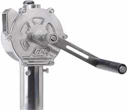 GPI - 3/4" Outlet, 10 GPM, Aluminum Hand Operated Rotary Pump - For 15, 30 & 55 Gal Drums, For Diesel Fuel, Kerosene, Medium Weight Oils & Gasoline - Benchmark Tooling