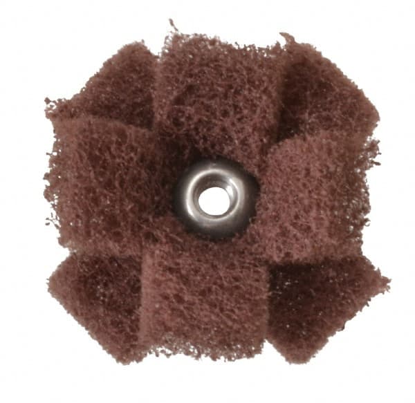 Merit Abrasives - 1-1/2" Diam Medium Density Cross Buff - 2 Plys, 8-32 Thread, Very Fine Grade, 23,000 Max RPM - Benchmark Tooling