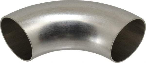 VNE - 2", Unpolished Style, Sanitary Stainless Steel Pipe 90° Elbow - Butt Weld x Butt Weld Connection, Grade 304 - Benchmark Tooling