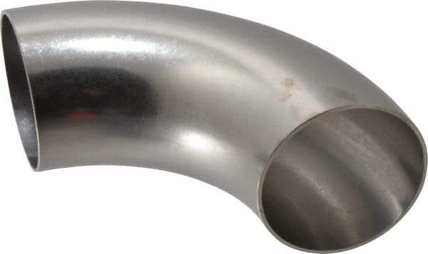 VNE - 2-1/2", Unpolished Style, Sanitary Stainless Steel Pipe 90° Elbow - Butt Weld x Butt Weld Connection, Grade 304 - Benchmark Tooling