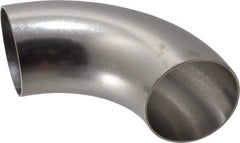 VNE - 2-1/2", Unpolished Style, Sanitary Stainless Steel Pipe 90° Elbow - Butt Weld x Butt Weld Connection, Grade 304 - Benchmark Tooling