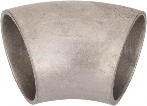 VNE - 1-1/4", Unpolished Style, Sanitary Stainless Steel Pipe 45° Elbow - Butt Weld x Butt Weld Connection, Grade 316L - Benchmark Tooling