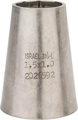VNE - 1-1/2 x 1", Unpolished Style, Sanitary Stainless Steel Pipe Concentric Reducer - Butt Weld x Butt Weld Connection, Grade 316L - Benchmark Tooling