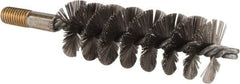 Value Collection - 1-1/2" Diam Helical Stainless Steel Tube Brush - 0.012" Filament Diam, 4-1/4" Brush Length, 7-1/2" OAL, 1/2-12 Male Shank - Benchmark Tooling