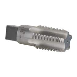 Interstate - 1 - 11-1/2 NPT, 5 Flutes, Bright Finish, High Speed Steel, Interrupted Thread Pipe Tap - 1-1/8 Inch Shank Diameter, 1-1/8 Inch Shank Diameter, 1-3/4 Inch Thread Length, 0.84 Inch Square Size, Regular Hook - Benchmark Tooling