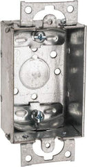 Cooper Crouse-Hinds - 1 Gang, (5) 1/2" Knockouts, Steel Rectangle Switch Box - 3" Overall Height x 2" Overall Width x 1-1/2" Overall Depth - Benchmark Tooling