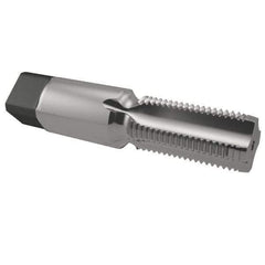 Interstate - 3/8-18 NPS Thread, 4 Flute Standard Pipe Tap - 2-9/16" OAL, 1-1/16" Thread Length, 0.7" Shank Diam, Bright Finish, High Speed Steel - Exact Industrial Supply