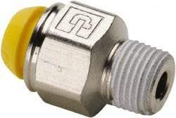 Parker - 5mm Outside Diam, 1/8-28 BSPT, Nickel Plated Brass Push-to-Connect Tube Male Connector - 300 Max psi, Tube to Male BSPT Connection - Benchmark Tooling