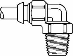 Parker - 10mm Outside Diam, 3/8-19 BSPT, Nickel Plated Brass Push-to-Connect Tube Male Elbow Compact - 300 Max psi, Tube to Male Connection - Benchmark Tooling