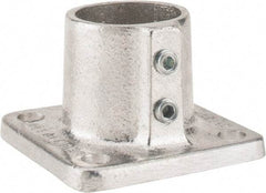 Hollaender - 1-1/4" Pipe, Base Flange, Aluminum Alloy Flange Pipe Rail Fitting - Bright Finish - Benchmark Tooling