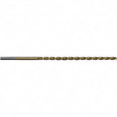 Extra Length Drill Bit: 0.2362″ Dia, 130 °, High Speed Steel TiN Finish, 5.5118″ Flute Length, Parabolic Flute, Straight-Cylindrical Shank, Series 670