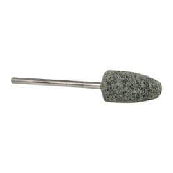 Grier Abrasives - 3/8" Head Diam x 3/4" Thickness, B52, Pointed End, Silicon Carbide Mounted Point - Green-Gray, Fine Grade, 23,000 RPM - Benchmark Tooling