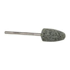 Grier Abrasives - 3/8" Head Diam x 3/4" Thickness, B52, Pointed End, Silicon Carbide Mounted Point - Green-Gray, Fine Grade, 23,000 RPM - Benchmark Tooling