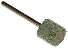 Standard Abrasives - 1/4" Head Diam x 1/4" Thickness, W160, Cylinder End, Aluminum Oxide Mounted Point - Dark Gray, 81,300 RPM - Benchmark Tooling