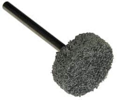 Standard Abrasives - 1/2" Head Diam x 1/4" Thickness, W183, Cylinder End, Aluminum Oxide Mounted Point - Dark Gray, 51,700 RPM - Benchmark Tooling