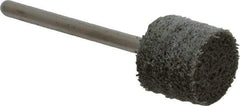 Standard Abrasives - 1/2" Head Diam x 1/2" Thickness, W185, Cylinder End, Aluminum Oxide Mounted Point - Light Gray, 34,500 RPM - Benchmark Tooling