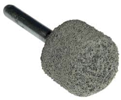 Grier Abrasives - 1" Head Diam x 1" Thickness, A21, Ball Nose End, Aluminum Oxide Mounted Point - Green-Gray, Fine Grade, 34,500 RPM - Benchmark Tooling