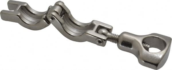 VNE - 3/4", Clamp Style, Sanitary Stainless Steel Pipe Clamp with Holed Wing Nut - Grade 304 - Benchmark Tooling
