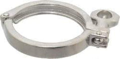 VNE - 3", Clamp Style, Sanitary Stainless Steel Pipe Clamp with Holed Wing Nut - Grade 304 - Benchmark Tooling