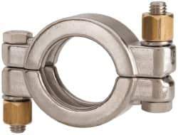 VNE - 1-1/2", Clamp Style, Sanitary Stainless Steel Pipe High Pressure Clamp - Grade 304 - Benchmark Tooling
