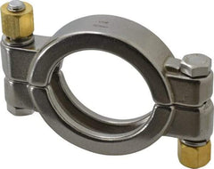 VNE - 2", Clamp Style, Sanitary Stainless Steel Pipe High Pressure Clamp - Grade 304 - Benchmark Tooling