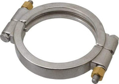 VNE - 4", Clamp Style, Sanitary Stainless Steel Pipe High Pressure Clamp - Grade 304 - Benchmark Tooling