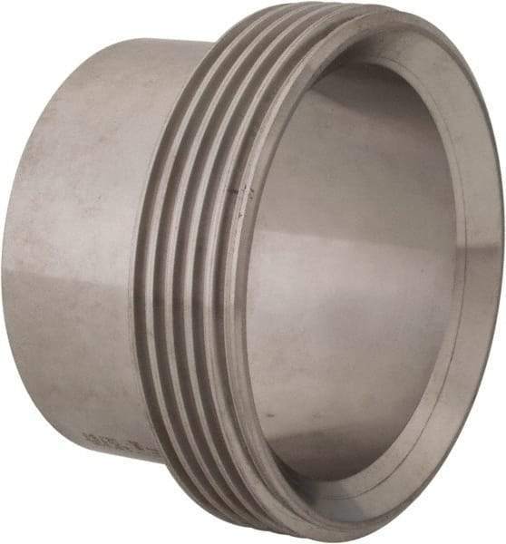 VNE - 2-1/2", Bevel Seat Style, Sanitary Stainless Steel Pipe Welding Ferrule - Threaded Connection, Grade 316/316L - Benchmark Tooling