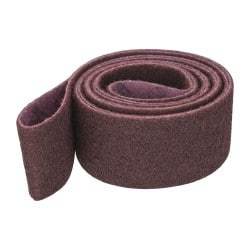 3M - 3" Wide x 132" OAL, Aluminum Oxide Abrasive Belt - Aluminum Oxide, Medium, Nonwoven, Series SC-BL - Benchmark Tooling