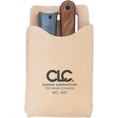 CLC - General Purpose Holster with 1 Pocket - Leather, Natural (Color), 4-1/4" Wide x 7-1/2" High x 1" Deep - Benchmark Tooling