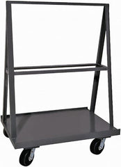 Durham - 2,000 Lb Capacity Steel A-Frame Truck - Steel Deck, 48" OAW, Phenolic Casters - Benchmark Tooling