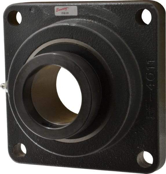 Browning - 2-7/16" ID, 6-7/8" OAL x 6-7/8" OAH 4-Bolt Flange - 8,150 Lb Static Cap, 11,789 Lb Dyn Cap, 5-5/8" Btw Mnt Hole Ctrs, Cast Iron - Benchmark Tooling