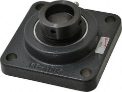 Browning - 1-3/16" ID, 4-1/4" OAL x 4-1/4" OAH 4-Bolt Flange - 2,567 Lb Static Cap, 4,381 Lb Dyn Cap, 3-1/4" Btw Mnt Hole Ctrs, Cast Iron - Benchmark Tooling