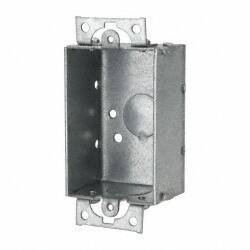 Cooper Crouse-Hinds - 1 Gang, (3) 1/2" Knockouts, Steel Rectangle Switch Box - 3" Overall Height x 2" Overall Width x 1-1/2" Overall Depth - Benchmark Tooling