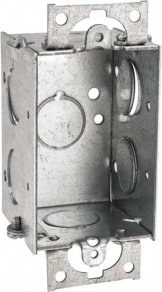 Cooper Crouse-Hinds - 1 Gang, (7) 1/2" Knockouts, Steel Rectangle Switch Box - 3" Overall Height x 2" Overall Width x 2" Overall Depth - Benchmark Tooling