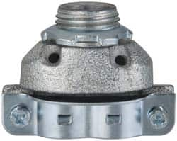 Cooper Crouse-Hinds - 3/8" Trade, Malleable Iron Threaded Angled FMC Conduit Connector - Noninsulated - Benchmark Tooling