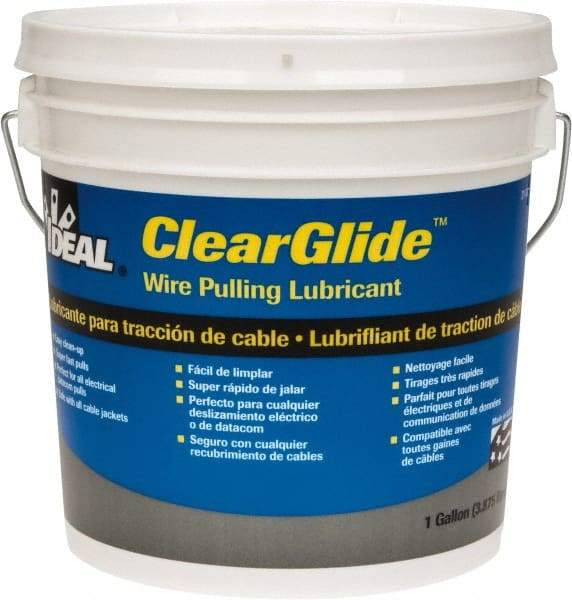 Ideal - 1 Gallon Pail, Clear Wire Pulling Lubricant Gel - 30 to 180°F, RoHS Compliant, UL Listed - Benchmark Tooling