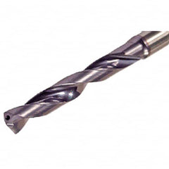Iscar - 13.7mm 140° Solid Carbide Jobber Drill - TiAlN Finish, Right Hand Cut, Spiral Flute, Straight Shank, 124mm OAL, Standard Point - Benchmark Tooling