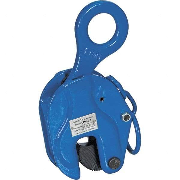 Vestil - 2,000 Lbs. Load Capacity Positive Locking Plate Clamp - 0.8 Inch Max Thickness, 2-1/4 Inch Throat Depth and 1.9 Inch Bale Opening - Benchmark Tooling