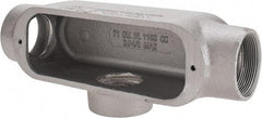 Cooper Crouse-Hinds - Form 5, T Body, 2" Trade, Rigid Malleable Iron Conduit Body - Oval, 11-1/2" OAL, 76 cc Capacity, Gray - Benchmark Tooling