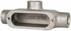 Cooper Crouse-Hinds - Form 5, T Body, 1/2" Trade, Rigid Malleable Iron Conduit Body - Oval, 5.38" OAL, 6 cc Capacity, Gray - Benchmark Tooling