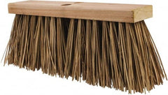 Rubbermaid - 16" Rough Surface Palmyra Push Broom - 6" Bristle Length, Wood Block, Tapered Handle Connection, Handle Sold Separately - Benchmark Tooling