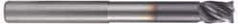 Accupro - 1", 4 Flute, Single End, Solid Carbide, 1/8" Corner Radius End Mill - 5" OAL, Right Hand Flute, 1-1/4" LOC, Right Hand Cut, 2-3/8" Extended Reach - Benchmark Tooling