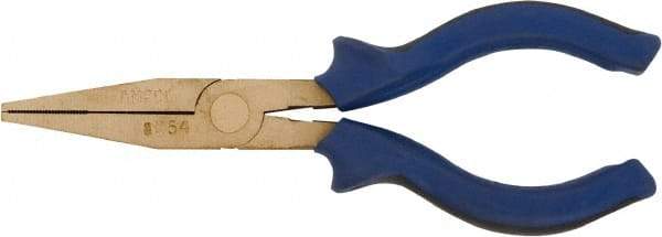 Ampco - 6-1/4" OAL, 0.55" Jaw Length, Nonsparking Pliers - Flat Nose Jaw - Benchmark Tooling