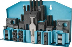 Gibraltar - 52 Piece Fixturing Step Block & Clamp Set with 1" Step Block, 9/16" T-Slot, 1/2-13 Stud Thread - 7/8" Nut Width, 3, 4, 5, 6, 7 & 8" Stud Lengths - Benchmark Tooling