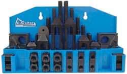 Gibraltar - 52 Piece Fixturing Step Block & Clamp Set with 1" Step Block, 11/16" T-Slot, 5/8-11 Stud Thread - 1-1/8" Nut Width, 3, 4, 5, 6, 7 & 8" Stud Lengths - Benchmark Tooling