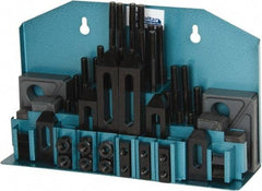 Gibraltar - 52 Piece Fixturing Step Block & Clamp Set with 1" Step Block, 1/2" T-Slot, 3/8-16 Stud Thread - 7/8" Nut Width, 3, 4, 5, 6, 7 & 8" Stud Lengths - Benchmark Tooling