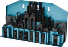 Gibraltar - 52 Piece Fixturing Step Block & Clamp Set with 25mm Step Block, 12mm T-Slot, M10x1.5 Stud Thread - 19mm Nut Width, 80, 110, 125, 150, 175 & 200mm Stud Lengths - Benchmark Tooling