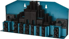 Gibraltar - 52 Piece Fixturing Step Block & Clamp Set with 25mm Step Block, 18mm T-Slot, M16x2.0 Stud Thread - 29mm Nut Width, 80, 110, 125, 150, 175 & 200mm Stud Lengths - Benchmark Tooling